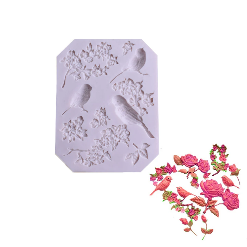 Силиконовые формы для торта DIY сорока цветок ветка помадка торт шоколадный