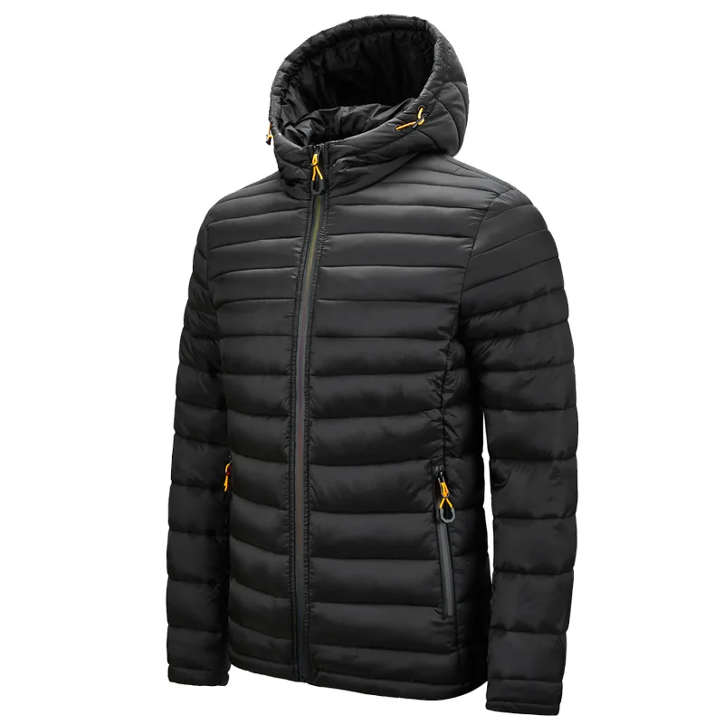 Men's Hooded Cotton Padded Jacket Lightweight Jacket Autumn And Winter New Large Patting Cotton Padded Jacket Men's Wear