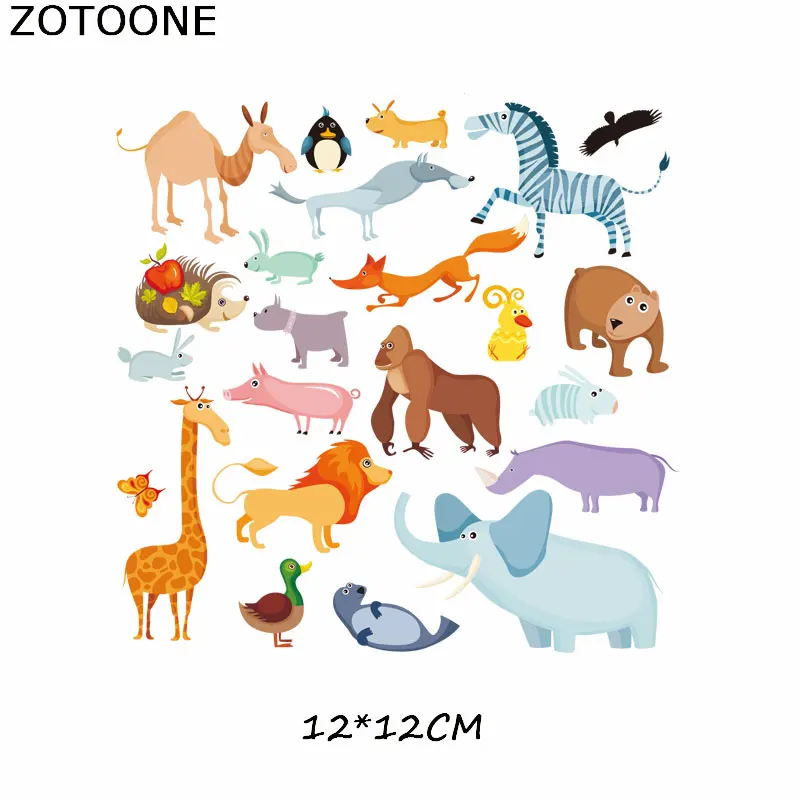 TH0223 ZOTOONE, Мультяшные нашивки в виде животных, Набор А-уровня, моющиеся, сделай сам, аксессуары для украшения одежды, наклейки с утюгом, подарок для детей - Цвет: TH0223