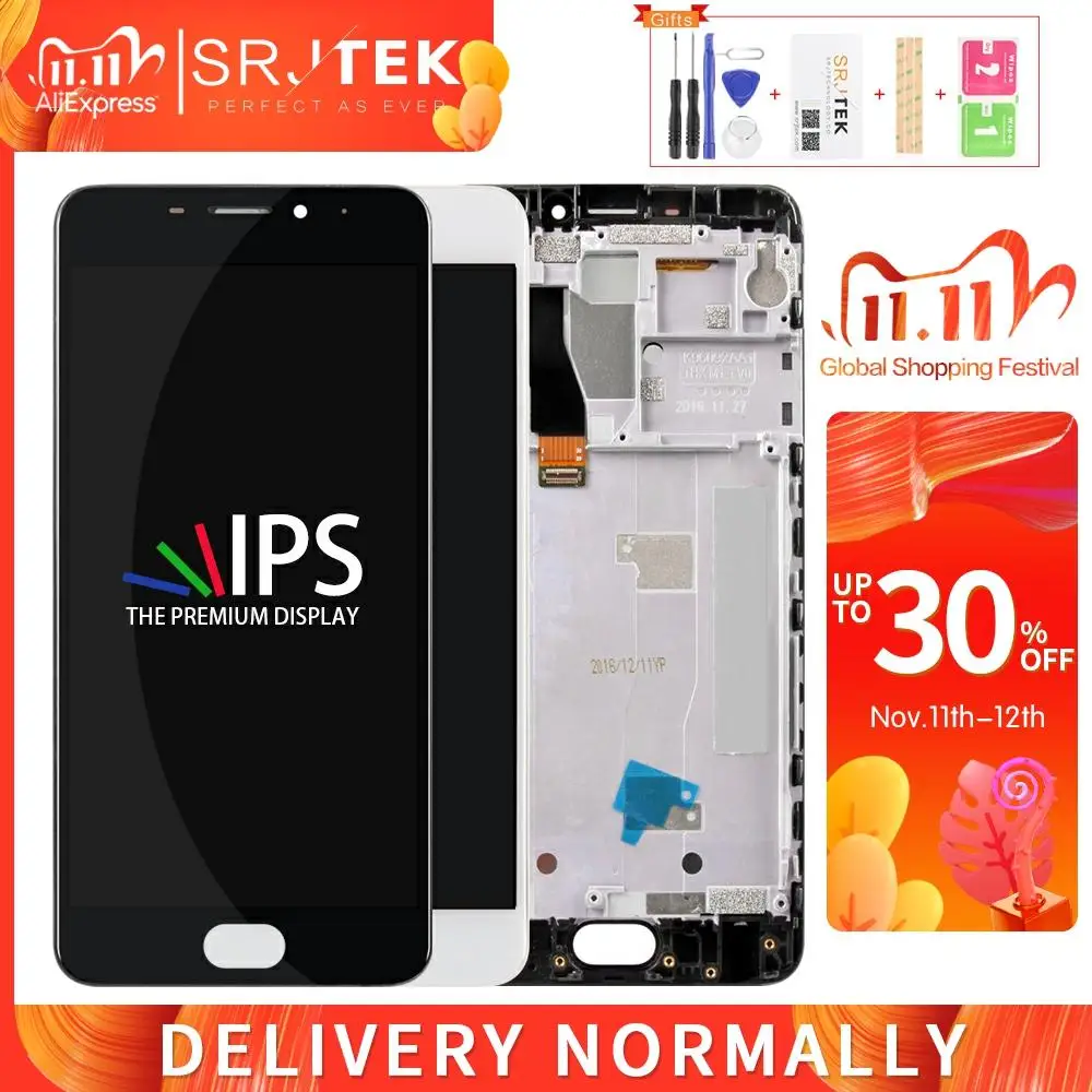 Srjtek для MEIZU M5 NOTE ЖК дисплей панель сенсорный экран дигитайзер сенсор стекло