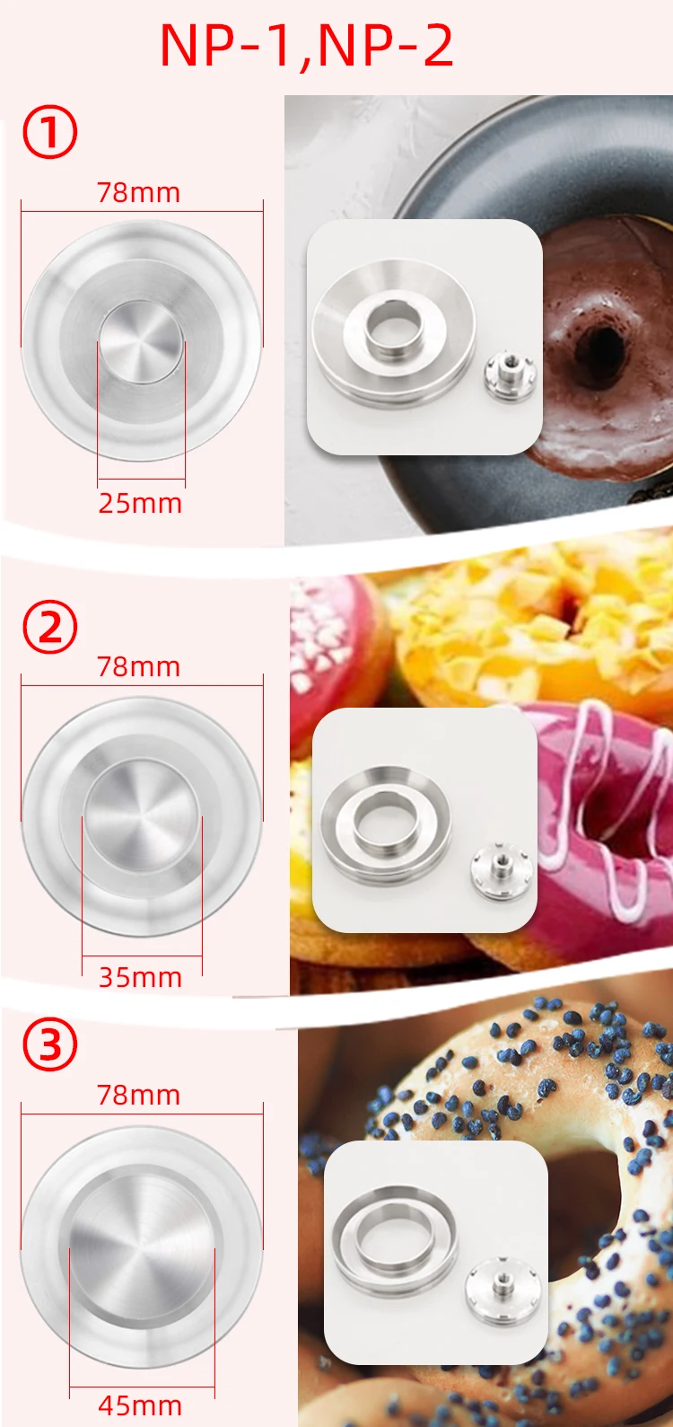 Automatic Electric Mini Donut Machine Stainless Steel Commercial Doughnut Fryer Maker With 3 Molds Snack Baking Equipment | Бытовая