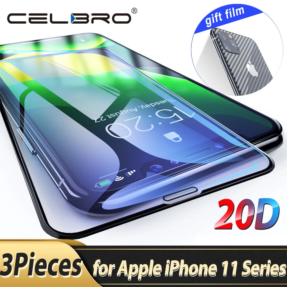 Закаленное стекло для iPhone 11 Pro Max защита экрана Защитное телефона прозрачная