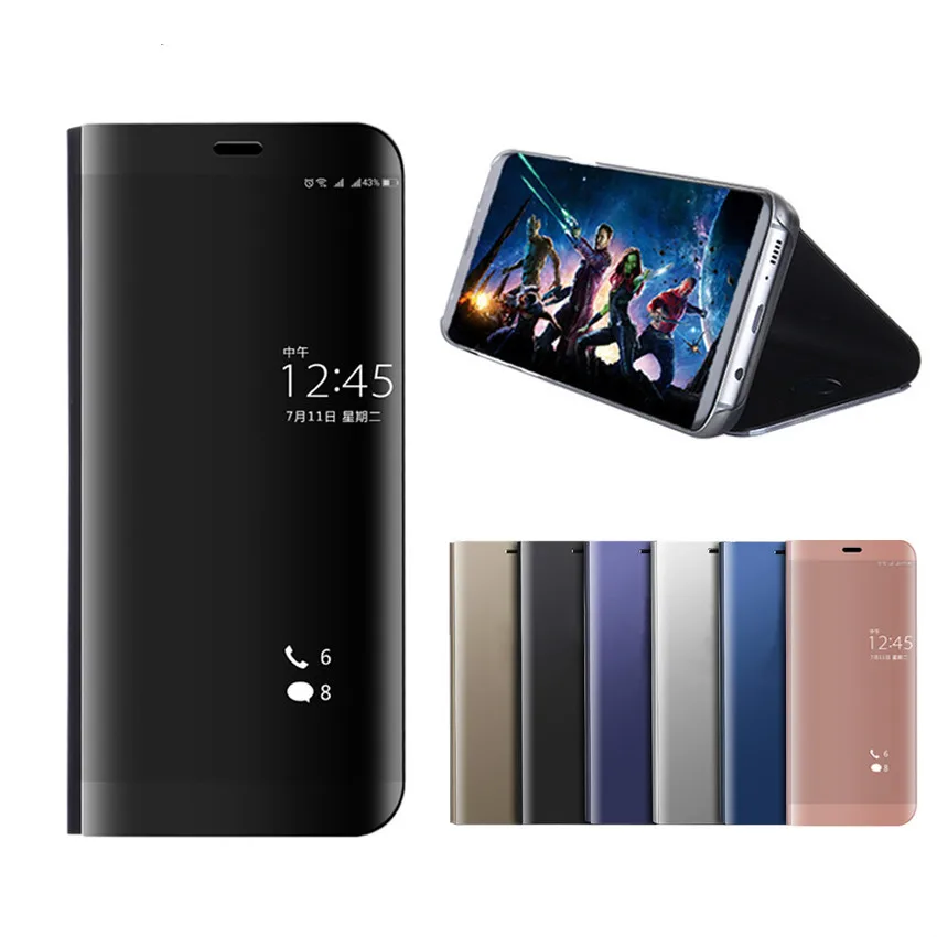 Откидная подставка зеркальный чехол для телефона Huawei Mate 9 10 20 Pro Honor 8 Lite 2017 P8 P9 P10 P20