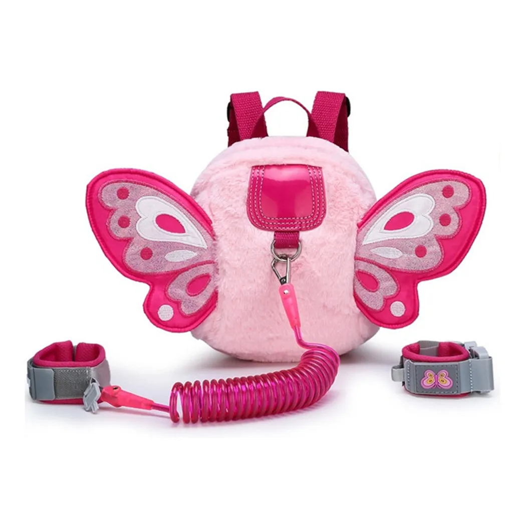 Милый рюкзак для малышей, школьный ранец для дошкольников, Сумка с ремнем безопасности и бабочками для предотвращения потери, миниатюрная с...