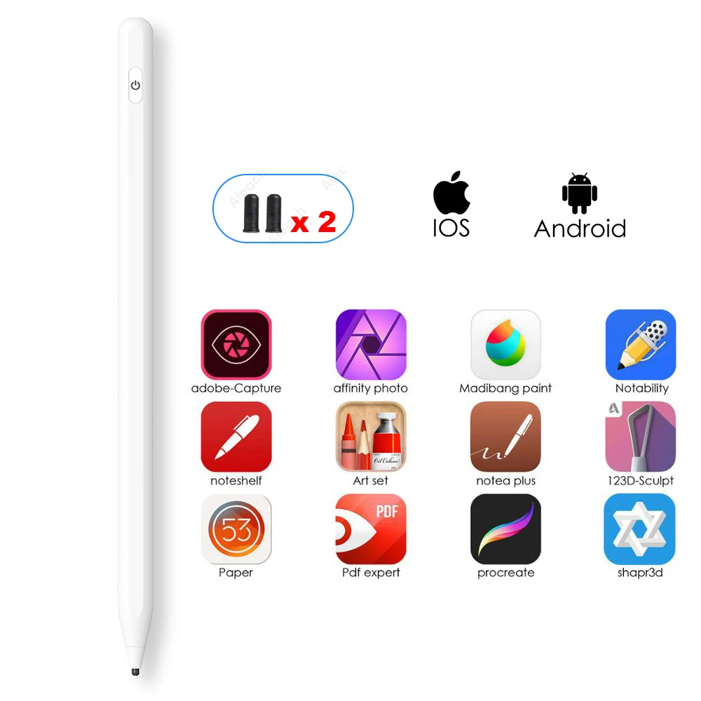 Универсальный Активный стилус для Apple Pencil 1 2 карандаш iPad 2018 Air Pro 11 12 9 ручка