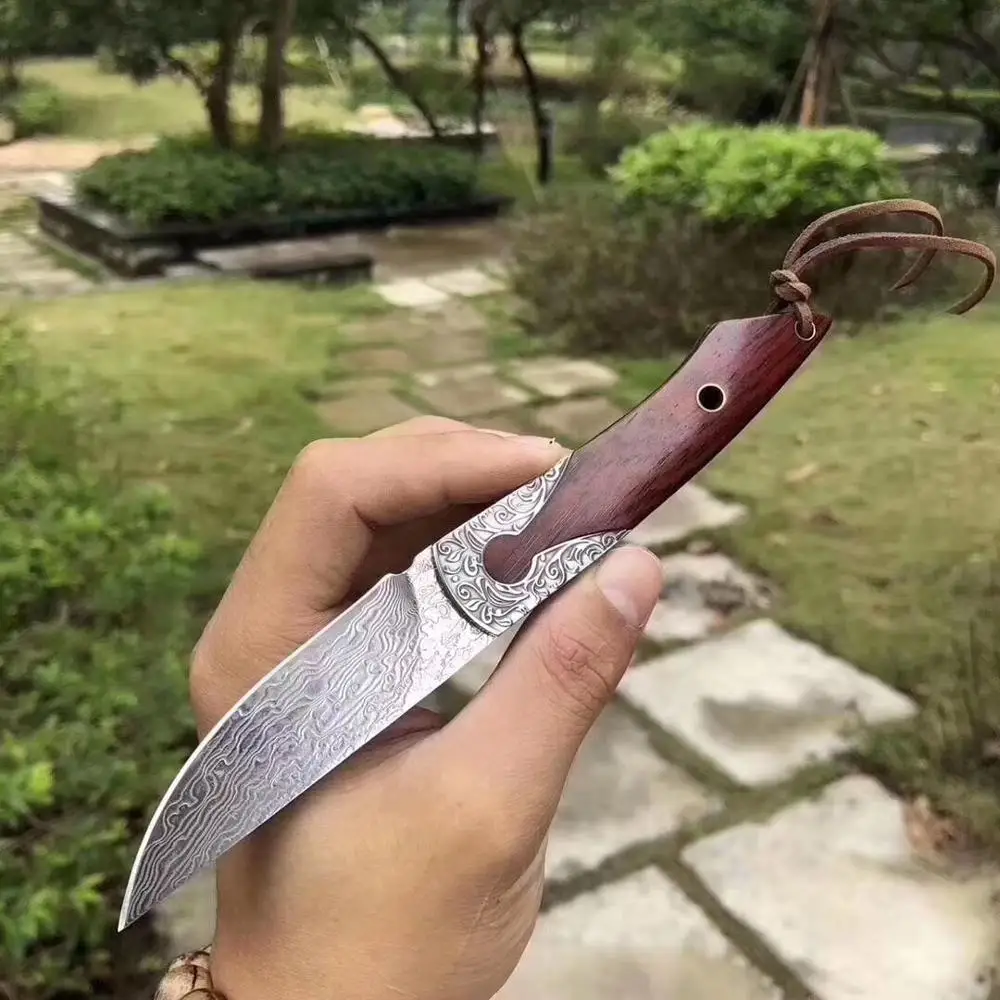 VG10 дамасский клинок ручной работы стальные фиксированные ножи стальной нож