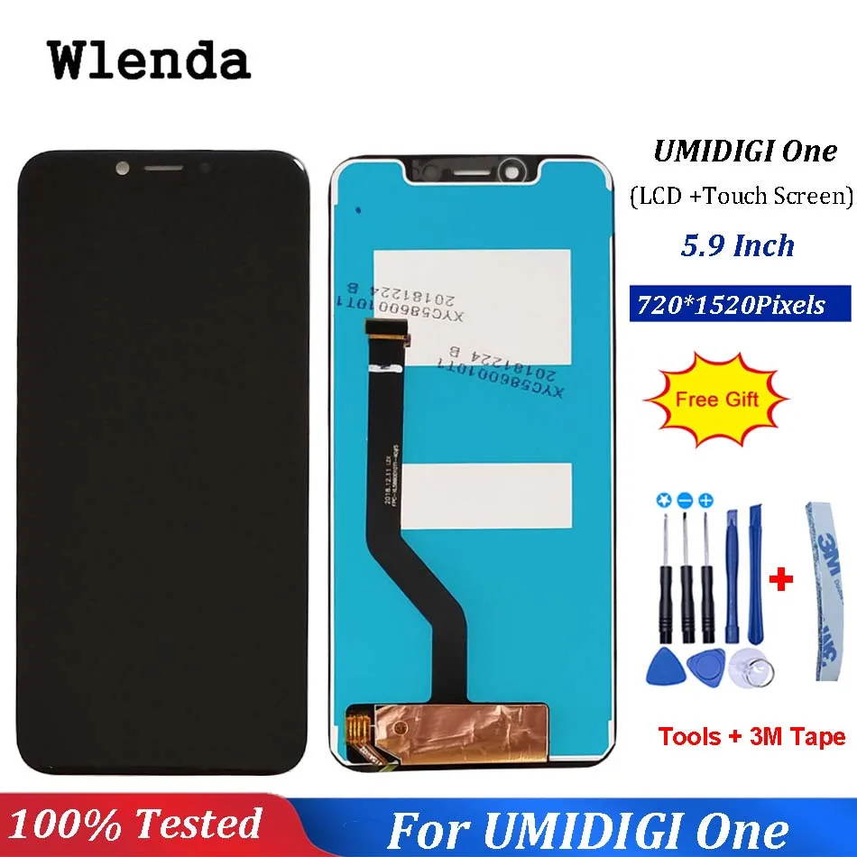 ЖК дисплей Wlenda 5 9 дюйма UMIDIGI ONE PRO + сенсорный экран 100% оригинальный испытанный