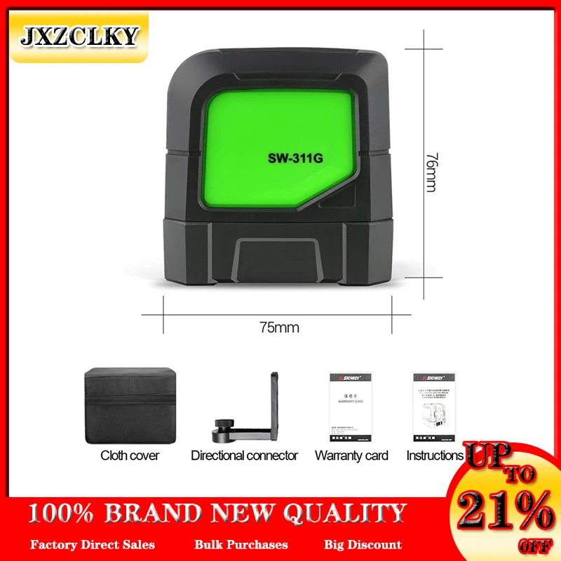 

Mini Laser Level 2 Lines Green Cross Line SW-311G/SW-311R Laser Line Level Vertical and Horizontal Self Leveling Measuring Tool