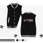 Куртка бейсбольная унисекс, Радужная, с длинным рукавом и карманами