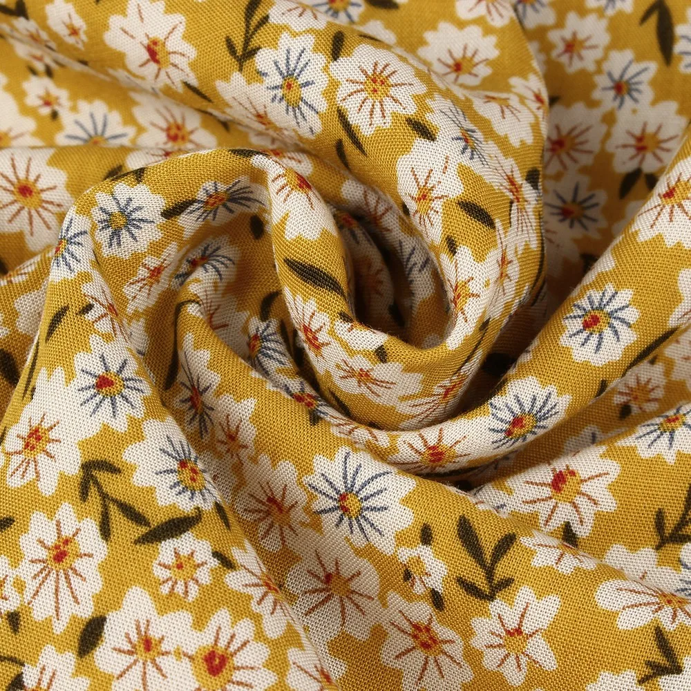 

TREMU Yellow Floral Print Dress Slash Neck Backless Robes for Women Summer Short Sleeve Off Shoulder Sexy Casual Dresses
