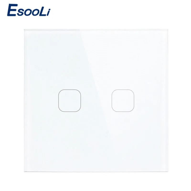 Сенсорный переключатель Esooli 2 клавиши 1 канал настенный выключатель сенсорного