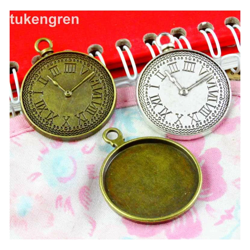 Пустые бриллианты размером 25 мм 30 шт. античная бронза античное серебро Diy