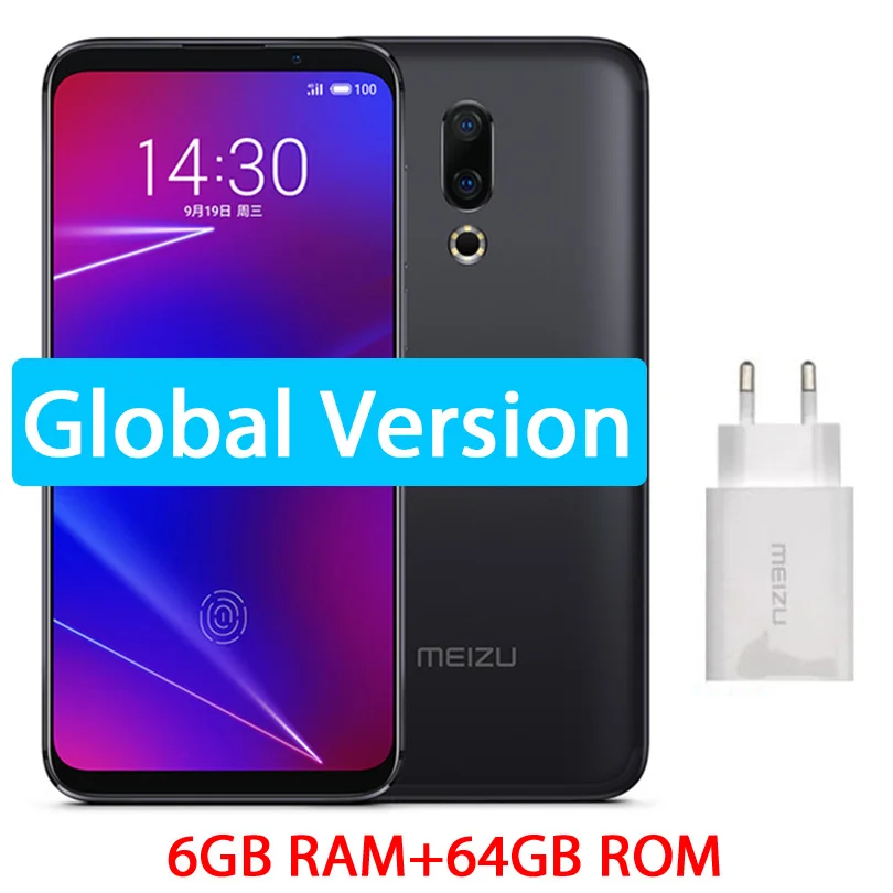 Meizu 16 16X Global, 64 ГБ rom, мобильный телефон Snapdragon 710, четыре ядра, 6,0 дюймов, 2160x1080 P, полный экран, двойная камера заднего вида - Цвет: 6G 64GB Black