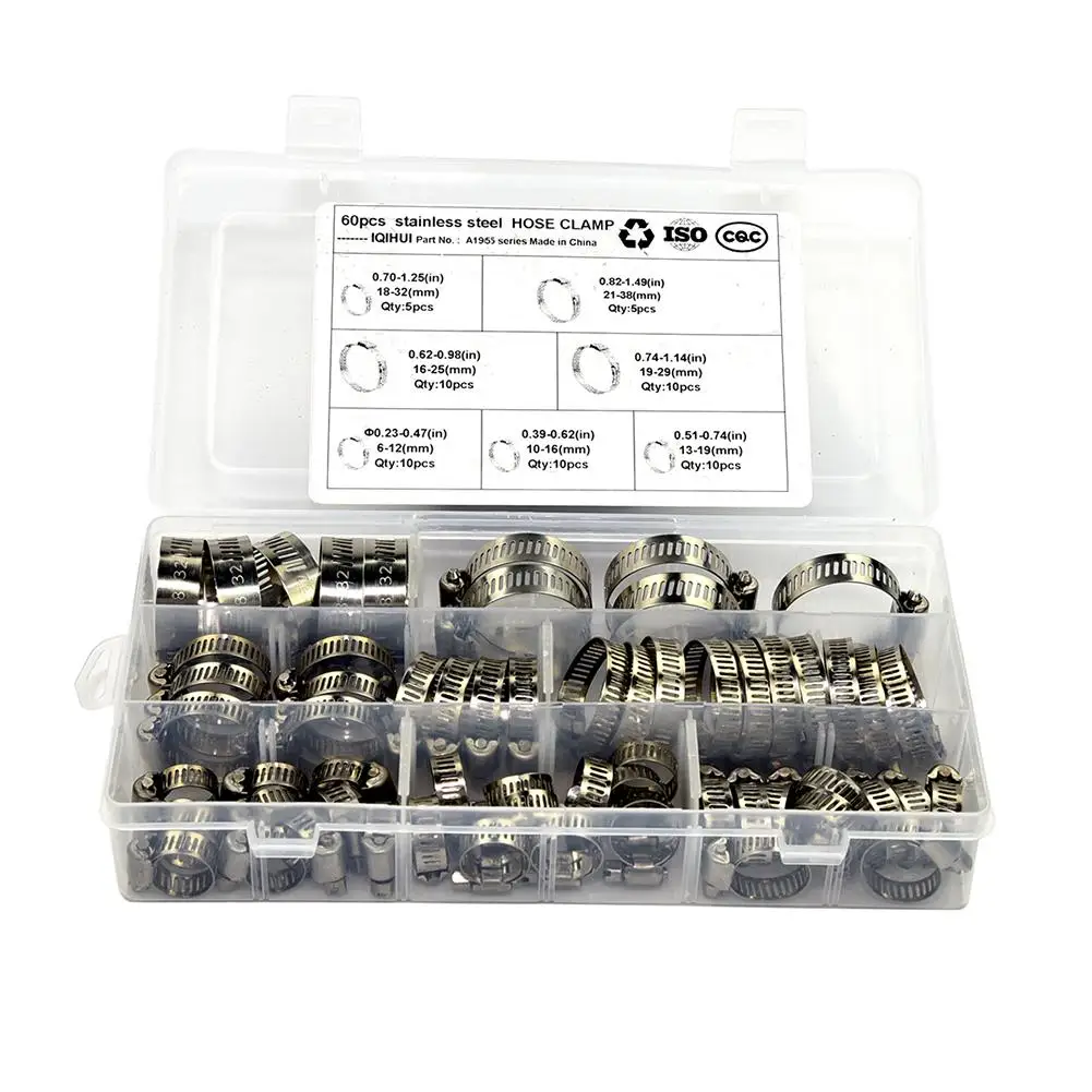 60 шт./компл. шланговый зажим 6 мм 38 обруч из нержавеющей стали для шланга комплект