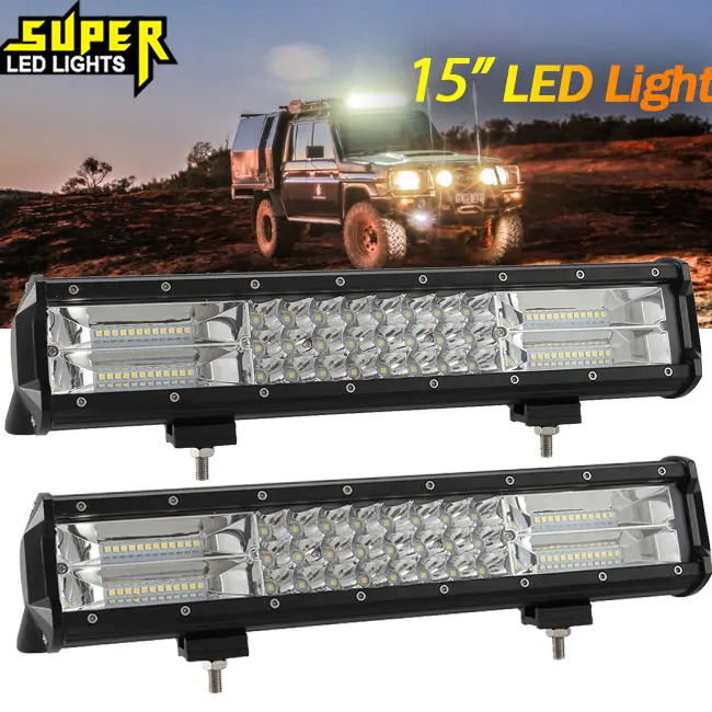 

1 Piece 15 Inch Working Light Bar 12V 24V Headlight For Car Lamps Trailer Boat Trucks Tractor SUV ATV Niva 4x4 Products