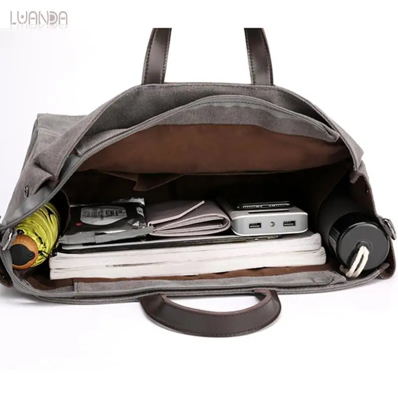 Холщовая Повседневная Сумка тоут женская модная вместительная сумка для