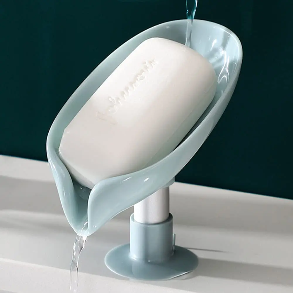 

Leaf Shape Soap Box Drain Soap Dish Holder Box Bathroom Shower Soap Holder sponge Storage Tray Bathroom Supplies Bathroom Gadge