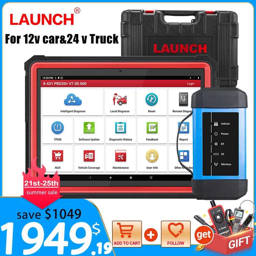 

LAUNCH X431 PRO3S+ HDIII 12V Car/24V Truck full system diagnostic tools auto obd obd2 code reader scanner pk X431 V PRO MK808