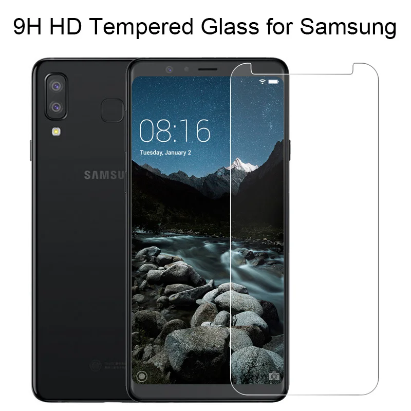 

Toughed Tempered Glass for Samsung Galaxy A6 Plus A9 Star Lite Screen Glass for Samsung A8 Duos 9H HD Glass on A9 Pro