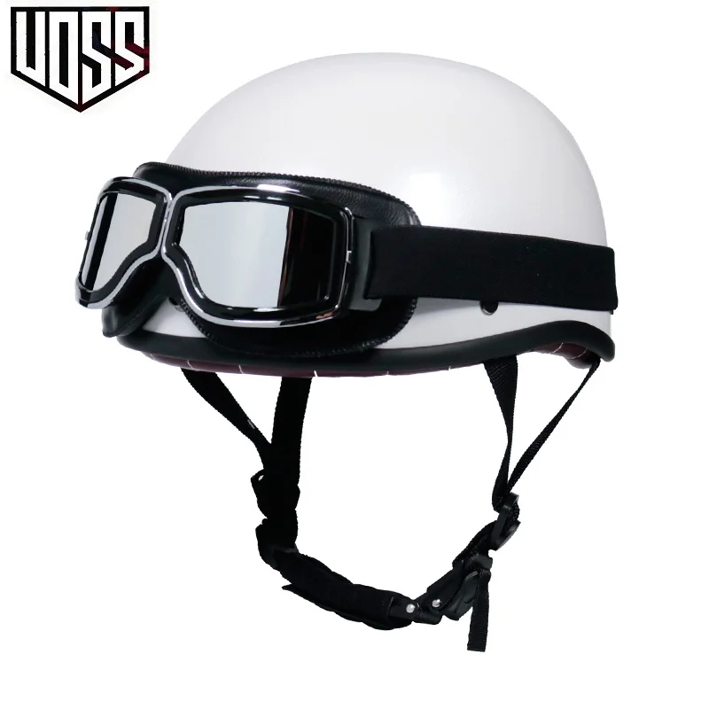 Retro motorcycle helmet skull cap retro middle mask German style helicopter cruiser | Автомобили и мотоциклы
