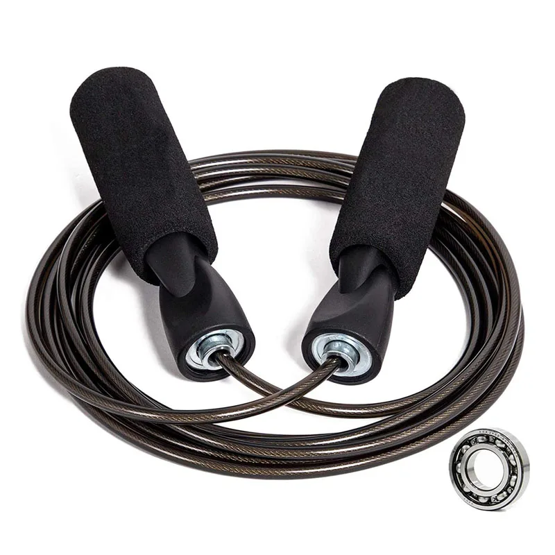 

Регулируемая Скакалка со стальной проволокой, подшипник для скоростных прыжков, двойной разрыв, для домашних тренировок, фитнеса