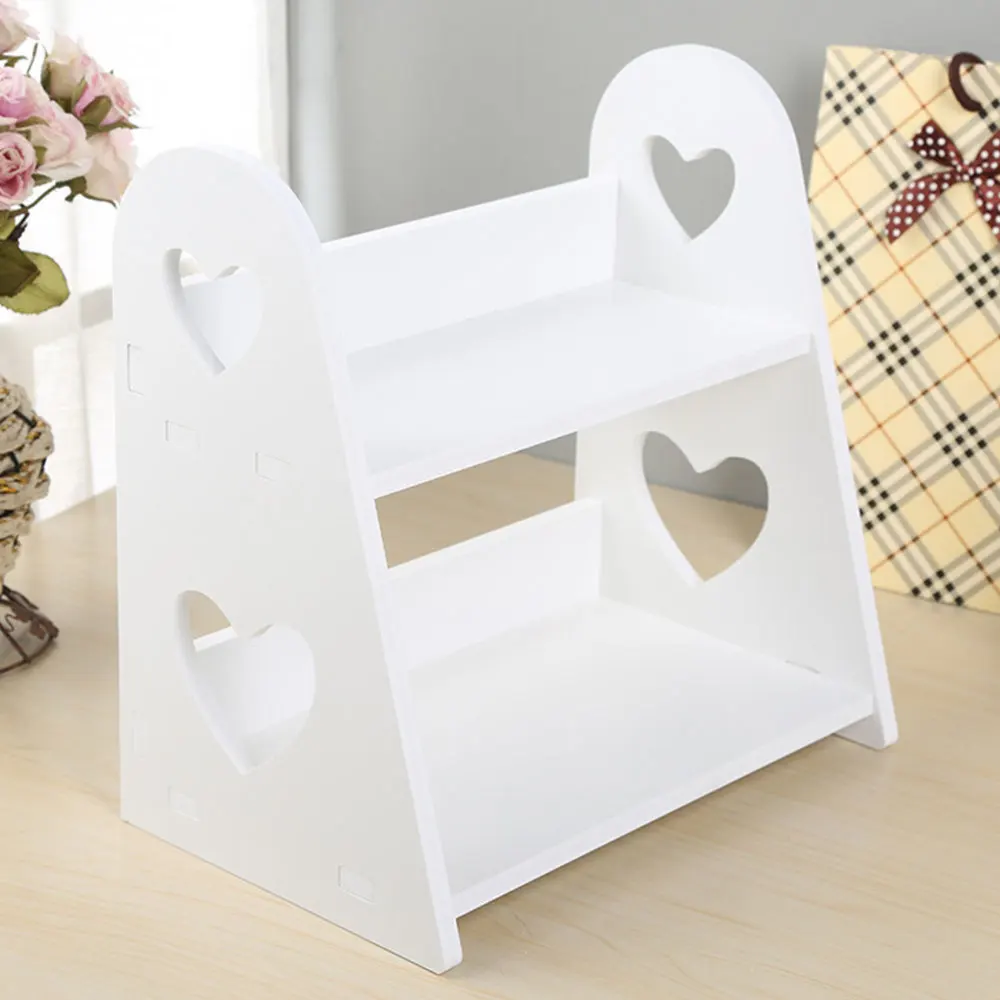 

Bathroom Shelf Small Cosmetic Heart-Shaped Hollow Storage Rack Washbasin Shelf Furniture for Home (White)