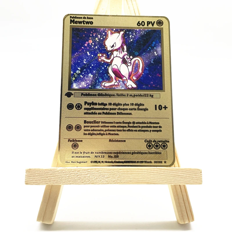 Etiqueta de tarjeta de Pok&eacute;mon de Anime PV franc&eacute;s, MEGA Vmax, Charizard, Pikachu, colecci&oacute;n de batalla, modelo de juguete de cartas de Pokemon, novedad de 2021-5