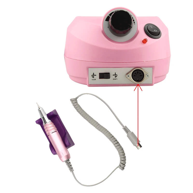 35000RPM Nail Drill Handle Professional Electric Manicure Machine Stainless Steel Handle Electric Manicure Drill Accessory Tool