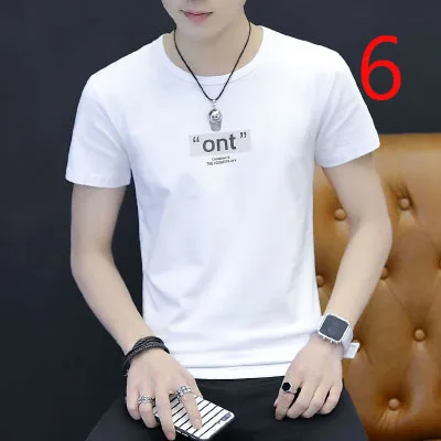 

Men's letter printed short-sleeved T-shirt summer cottonh simple top fashion tee slim