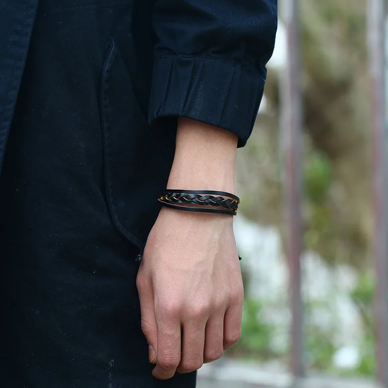 2019 новые ювелирные изделия винтажное плетеное кожаное кольцо простые браслеты