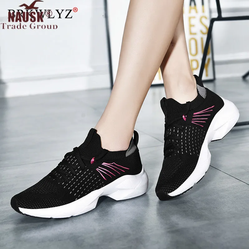 Женские сетчатые кроссовки повседневные туфли на шнуровке плоская подошва