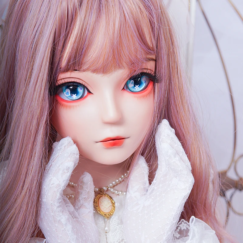 

(HIDOLLS 25) Handmade Female Girl Silica Resin Half Head Cosplay Japanese Role Play BJD Kigurumi Masks Crossdresser Doll Mask