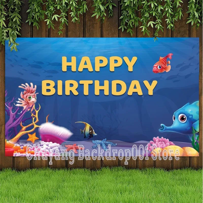 

Under The Sea Birthday Party Backdrop Dory Nemo Corals Bubbles Underwater Party Photographic Background Photo Studio Props Vinyl