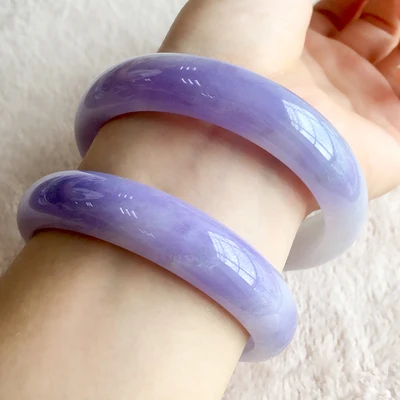 

Natural Burmese Jadeite Light Purple 54-64mm Bracelet Elegant Princess Jewelry Jadeite Braceletsjade Jewefor Mom For Girlfriend