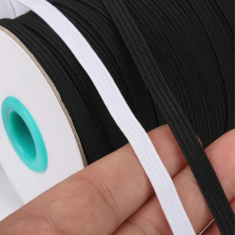6mm White Black Elastic Bands ribbons Cord Masks Rope Clothes Garment Sewing Accessories handmade DIY Sew materials | Дом и сад
