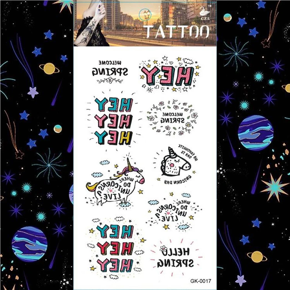 Каллиграфия текстовые фразы временные татуировки наклейки Мандала Русалочка и