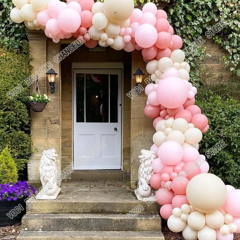 

147 pcs Macaron Pink Balloon Garland Wedding Decoration Cream Peach Balloon Arch Birthday Background Kids Toy Baby Shower Decor