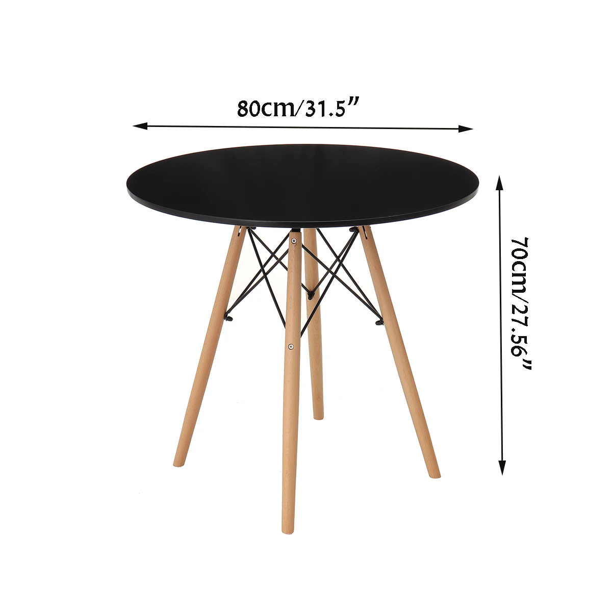 

80cm Modern Round Coffee Table Nordic Wooden Tea Side Sofa Table Bedroom Living Room Furniture Restaurant Table Home Decoration