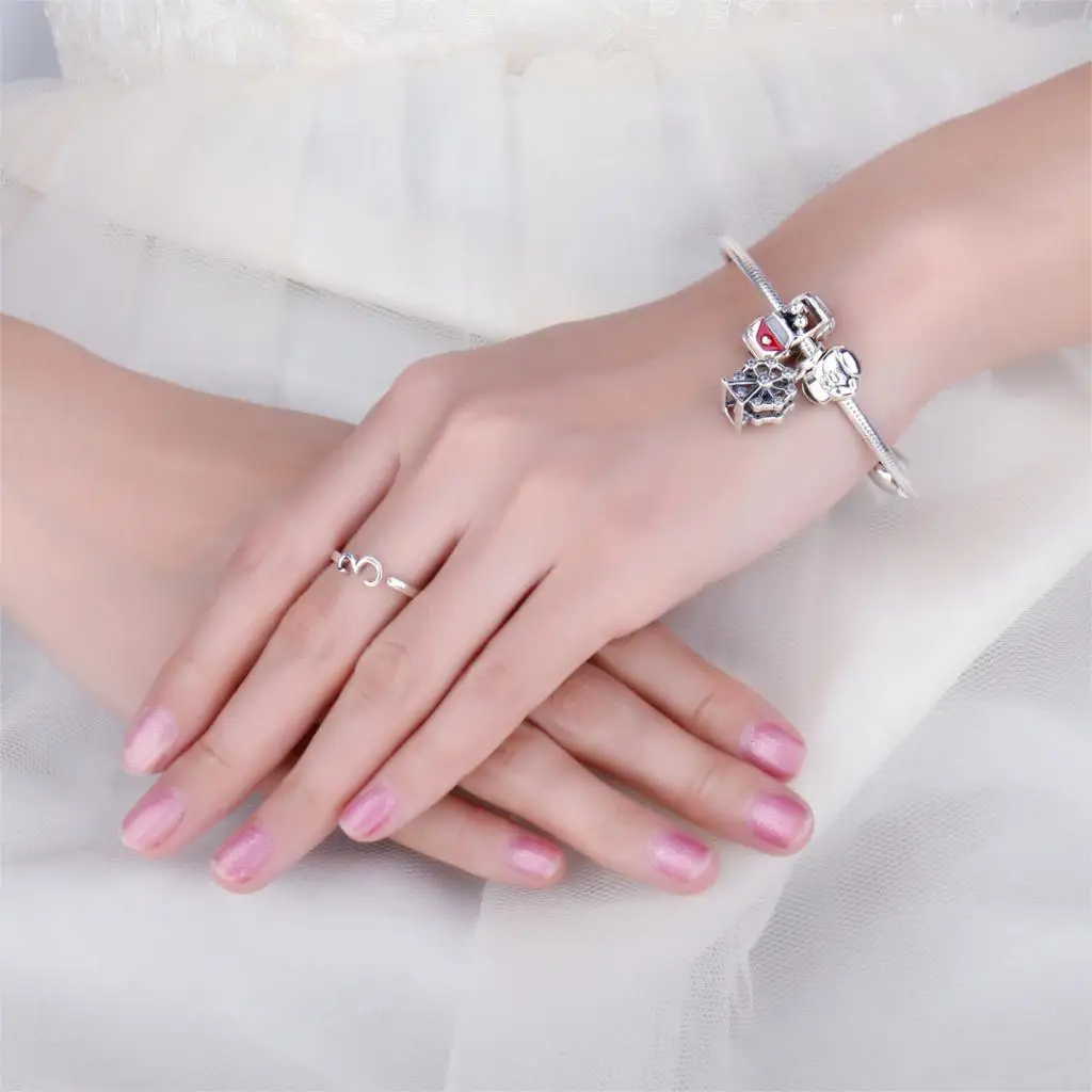 JewelryPalace ЛЮБОВЬ автомобиль красной эмалью 925 пробы серебряные бусины Браслеты