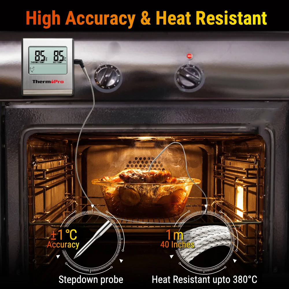 Термометр ThermoPro TP16 цифровой для мяса, барбекю, для духовки .