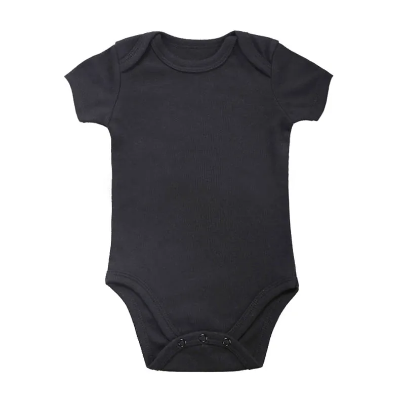 3-24Month Baby Girls Boy Clothes Short sleeve Newborn Babies Romper All Cotton Knit Fabric Black and White Infant Clothing | Мать и