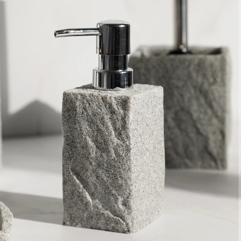 

Bathroom Accessories Set Imitati Granite Resin Iiquid Soap Dispenser Toothbrush Holder Cup Soap Dish Toilet Brush Holder