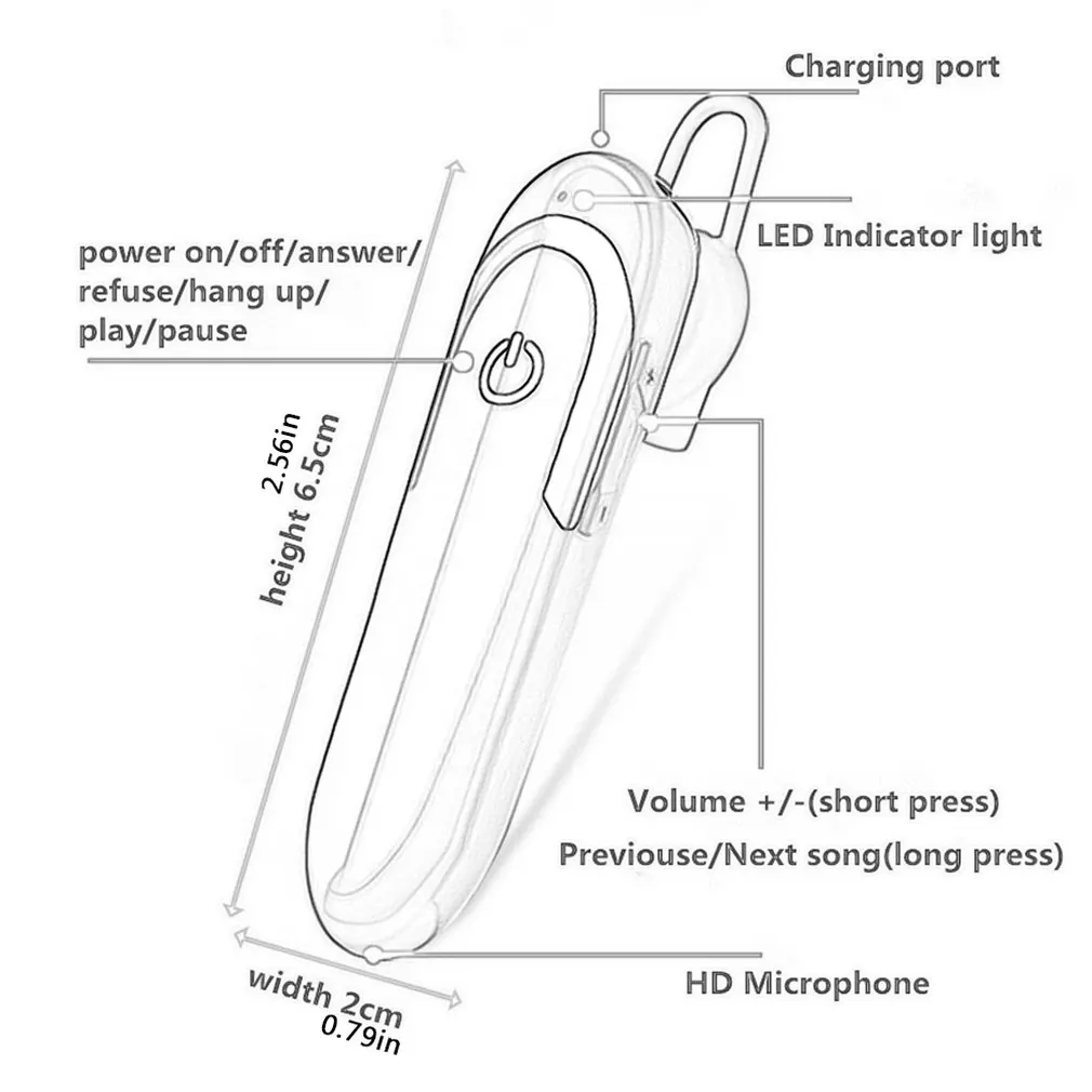 D5 наушники с микрофоном долгое время разговора беспроводная гарнитура защита от