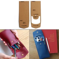 1set diy kraft paper template new fashion cute pencil case stationery bag leather craft pattern diy stencil sewing pattern