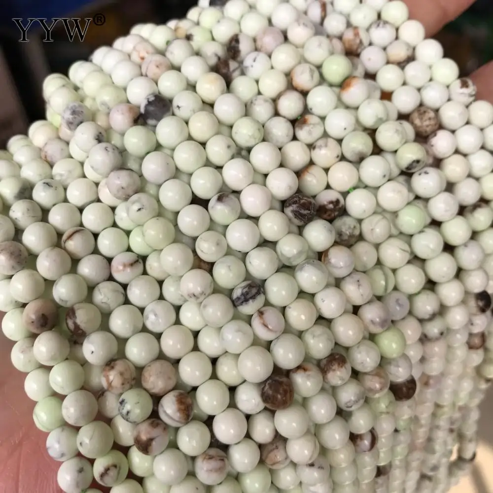 95 шт./нить бусины из натурального камня унисекс лимонный хризопраз круглый