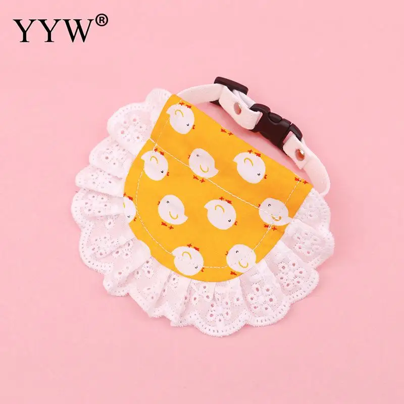 Хлопковый кружевной шарф для домашних животных мультяшный 4 размера Кошка Собака