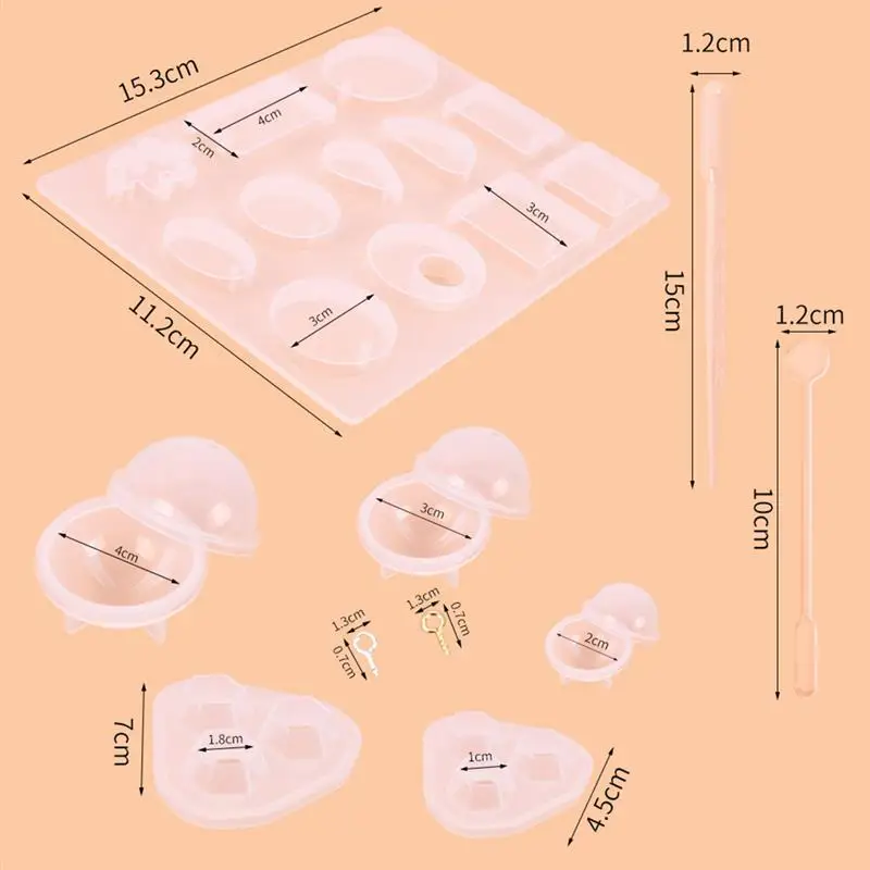 

66pcs Silicone Pendant Mold Set Creative Earrings Necklace Making Tool Handmade DIY Plastic Jewelry Molds Gifts For Girls Women