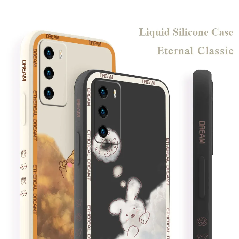 

Orange Clouds Case For Huawei P40 P50 P30 P20 Pro Lite Mate 40 30 20 Pro Lite Nova 5t Y7A Soft Liquid Silicone Back Cover Funda