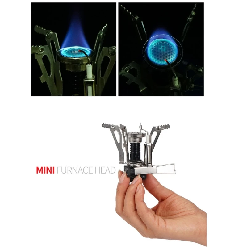 

X7JD Outdoor Camping Stove Head Picnic Folding Mini Furnace Split Burner with Adapter