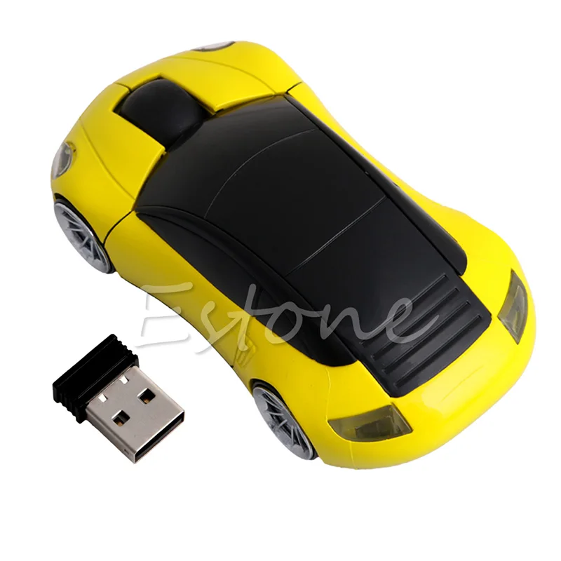 2 4G 1600DPI Мышь USB приемник беспроводной светодиодный светильник в форме автомобиля